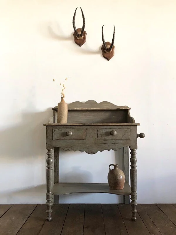 Vintage Antique French Painted Washstand