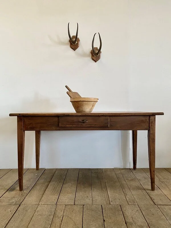 Antique French Cherrywood Kitchen Table