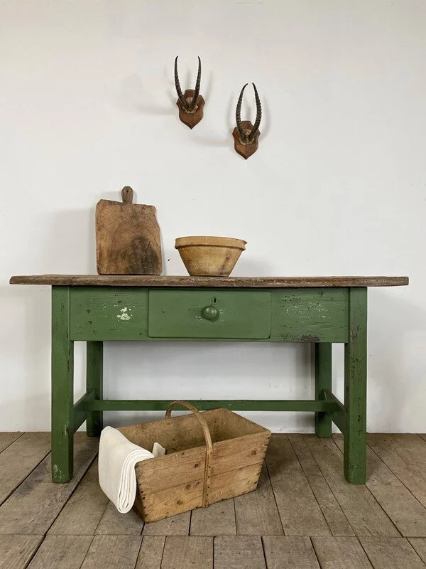Vintage Antique Hungarian Rustic Console Table