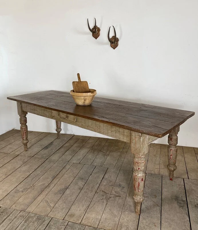 19th century Antique French Kitchen Dining Table