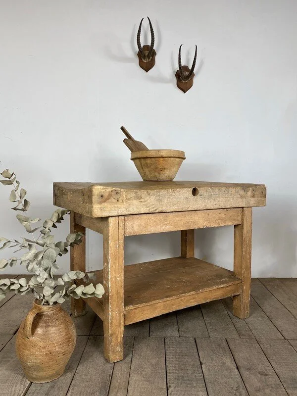 Vintage Country Farmhouse Butchers Block Table