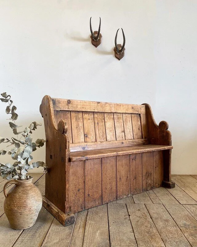 Victorian Antique Country Farmhouse Rustic Pine Church Pew