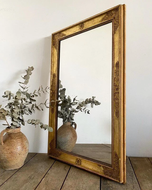 19th Century Antique Gold Gilt Empire Mirror