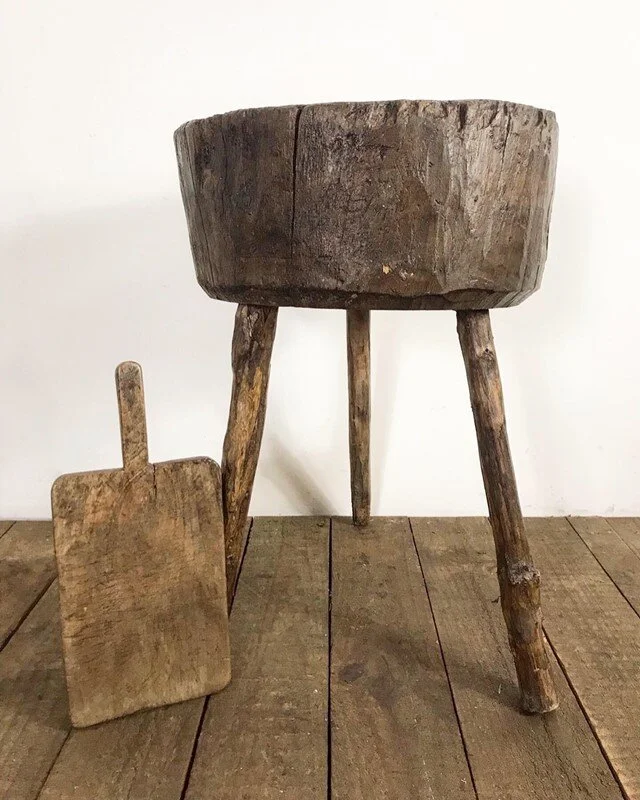 Vintage Antique French Primitive Chopping Block