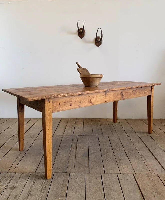Vintage Antique 2.13m Farmhouse Kitchen Dining Table