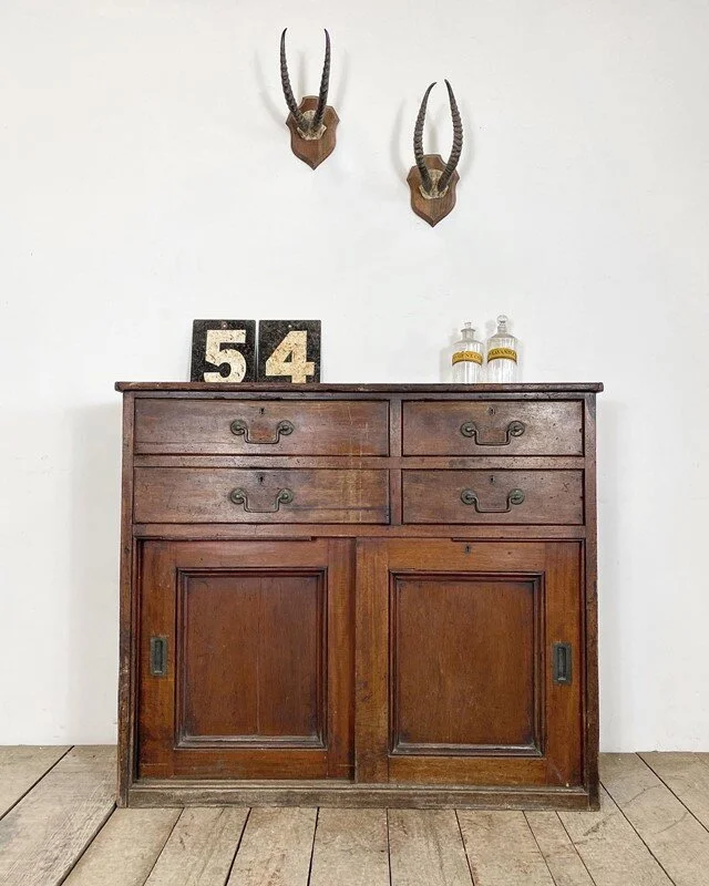 Victorian Antique Mahogany Sideboard Cupboard