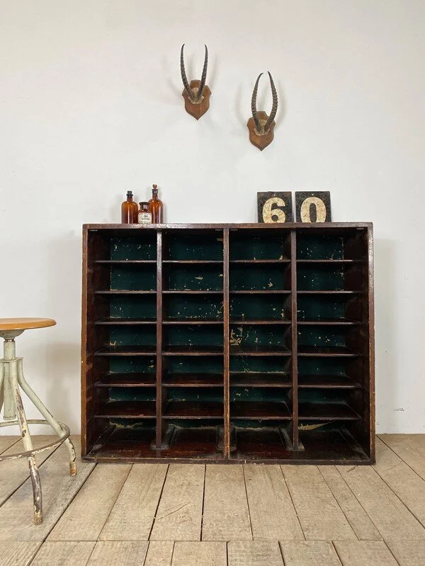 Early 1900s Antique Rustic Pigeon Hole Unit