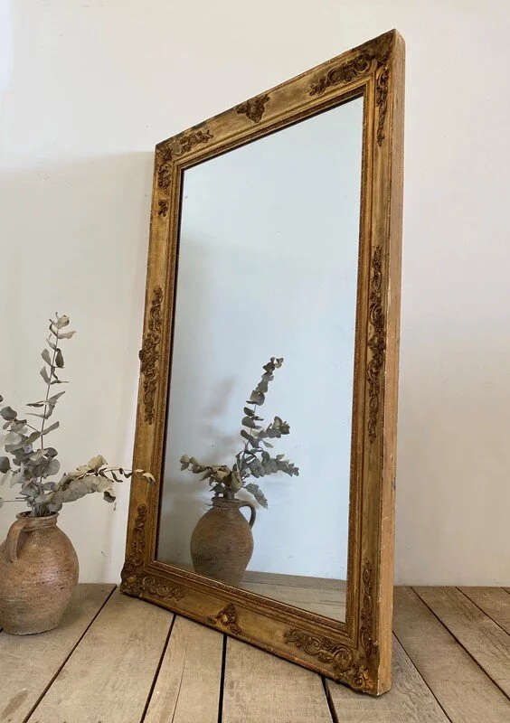 Large 19th Century French Gilt Foxed Mirror