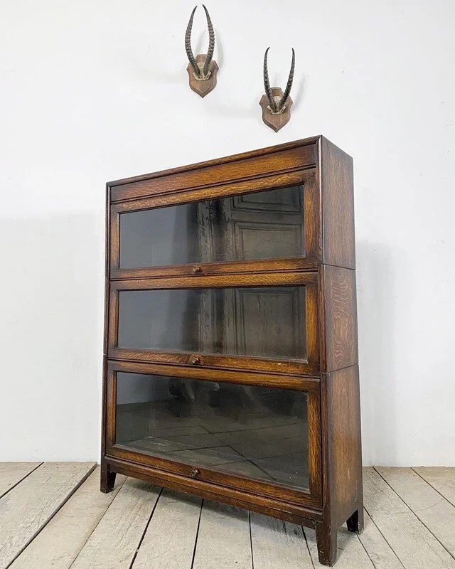 Early 1900s 3 tier stacking barristers bookcase