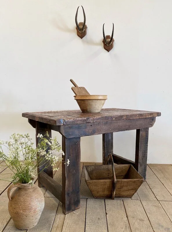 Vintage Antique Rustic Workbench Table