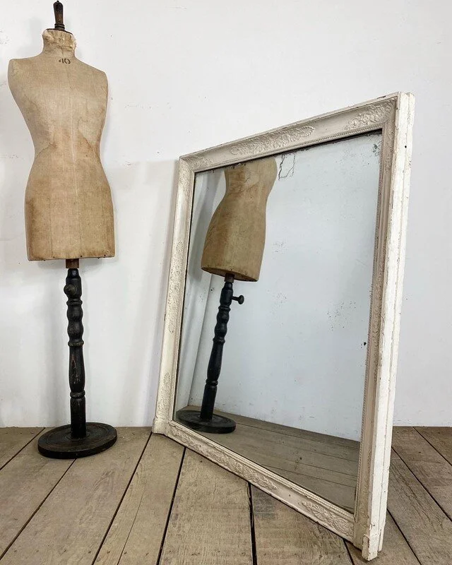 19th Century French Original Painted Overmantle Mirror