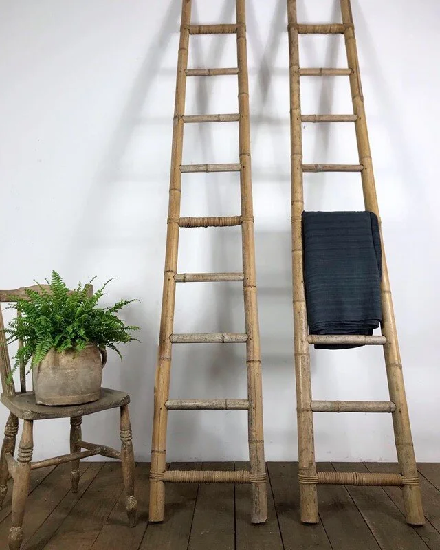 Vintage French Mid Century Bamboo Ladders