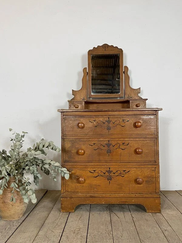 Vintage Antique Original Painted Dressing Table