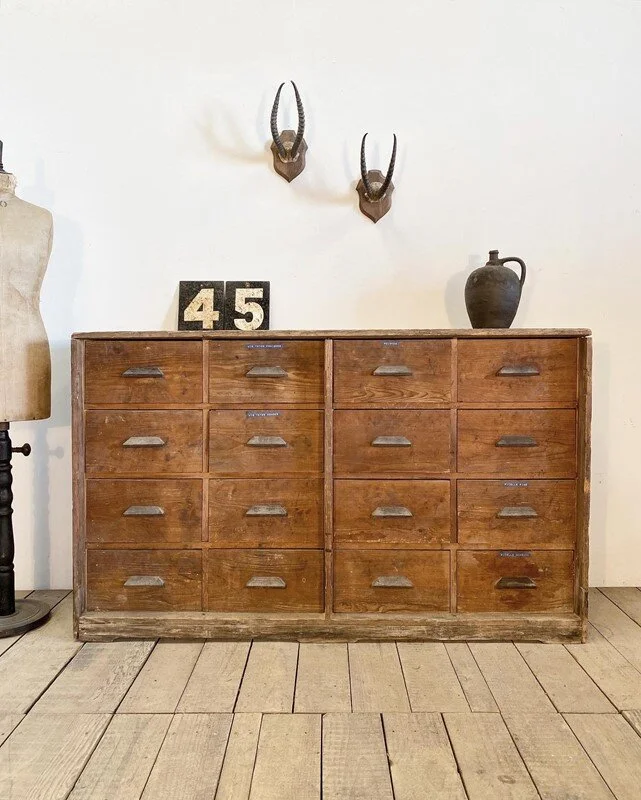 Large Early 1900s Haberdashery Bank Of Drawers