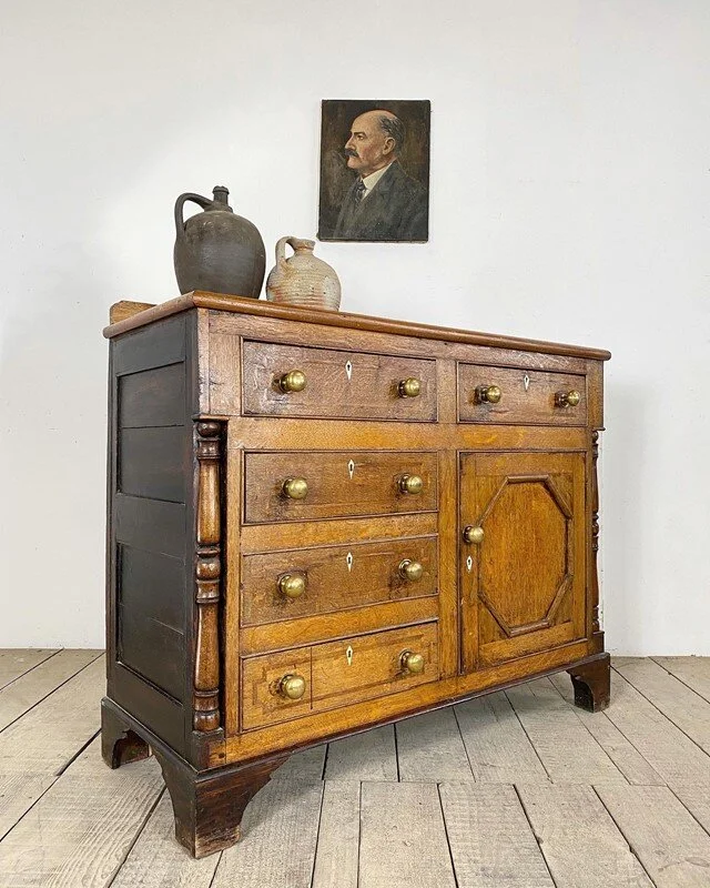 Georgian Antique Welsh Oak Sideboard Cupboard