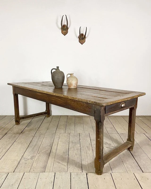 19th Century French Rustic Oak Refectory Table