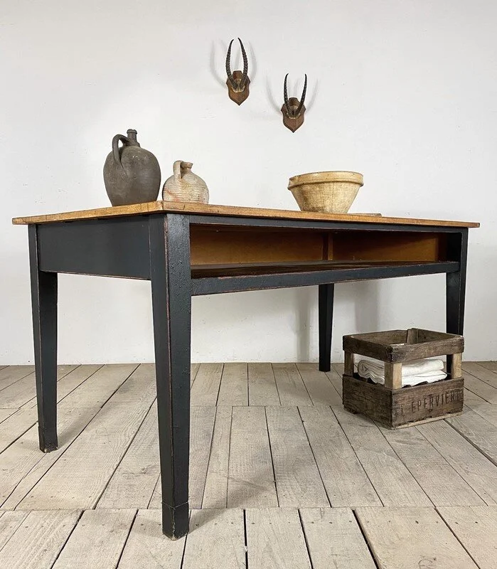 Early 1900s Antique Ebonised Laboratory Table