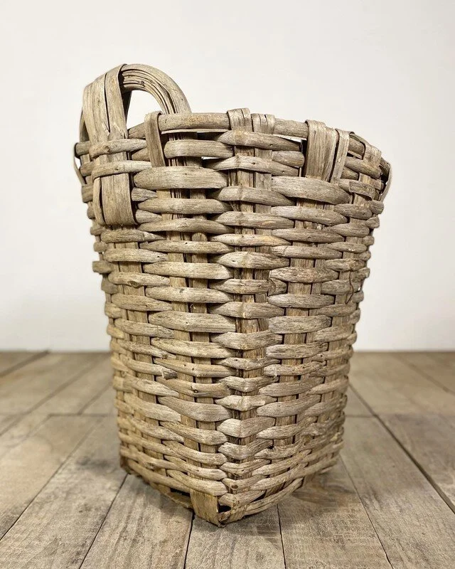 Antique French Wicker Log Basket
