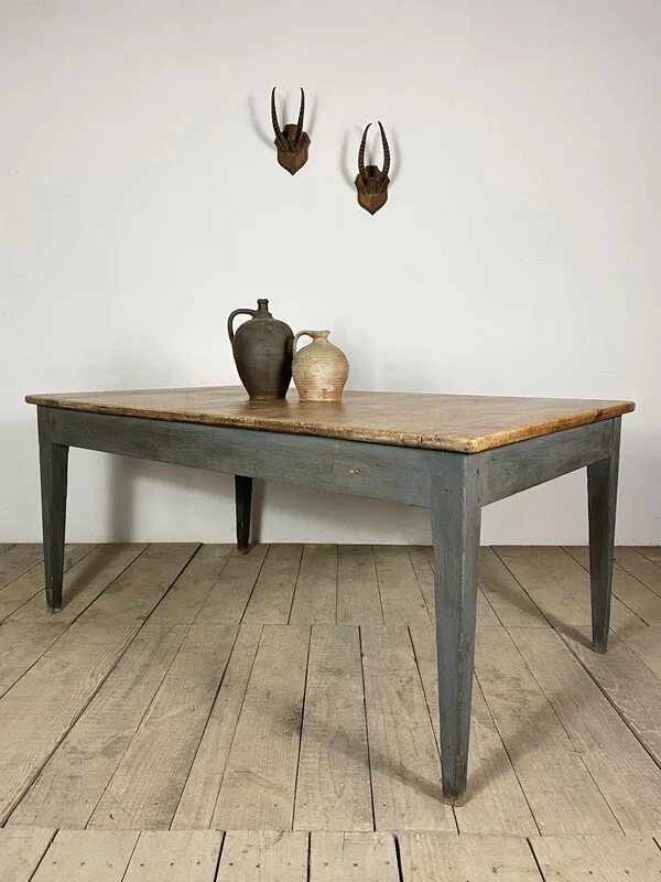 Antique French Painted Kitchen Dining Table