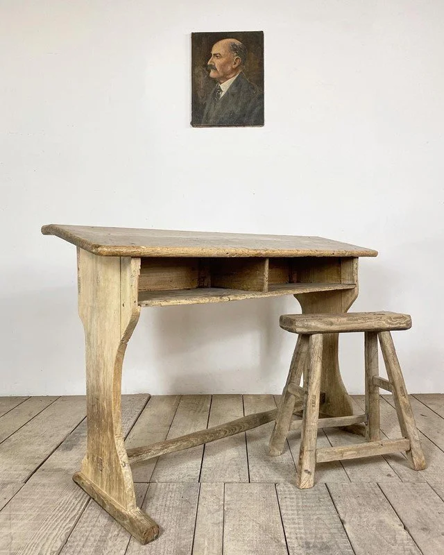 Victorian Antique Oak School Desk