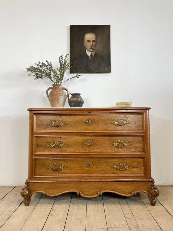Antique French Marble Top Chest Of Drawers
