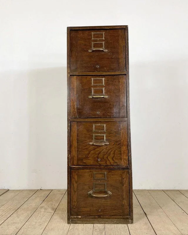 Early 1900s Antique Oak Filing Cabinet