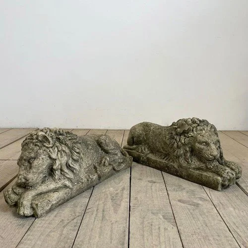 Pair Of Decorative Stone Lions