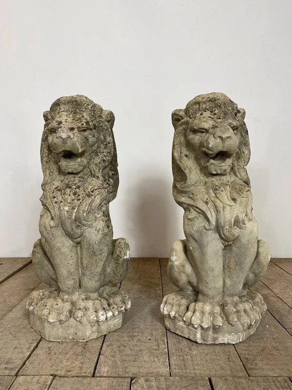 Pair Of Decorative Stone Lions