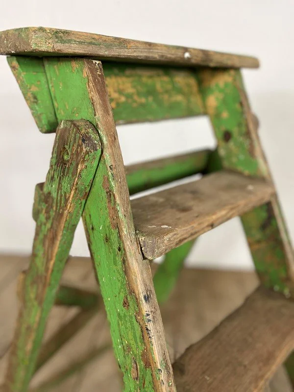 Antique French Original Painted Shop Display Ladder