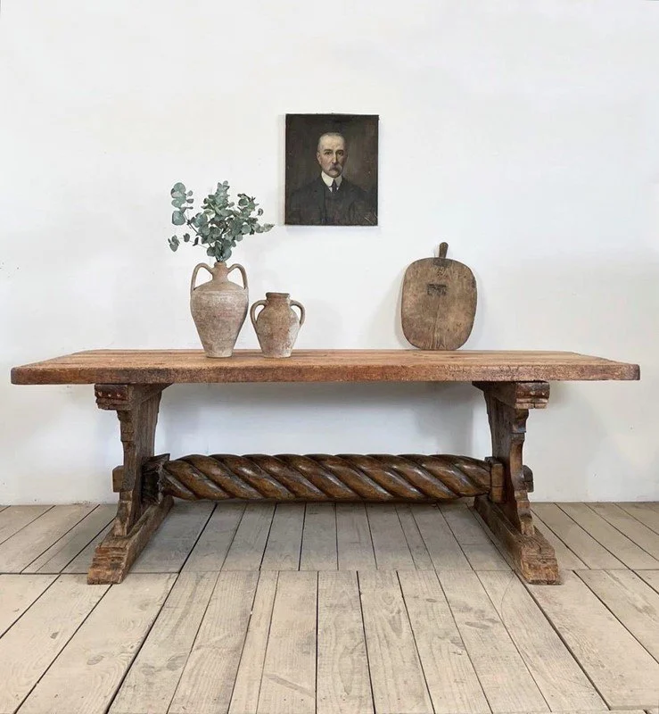 Large 2.5m Antique Refectory Kitchen Dining Table