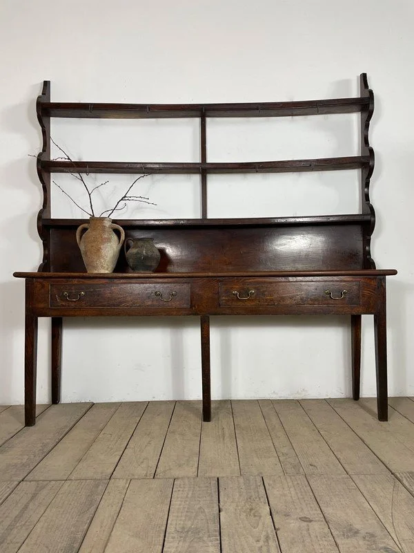 Georgian Antique Oak Country Farmhouse Dresser