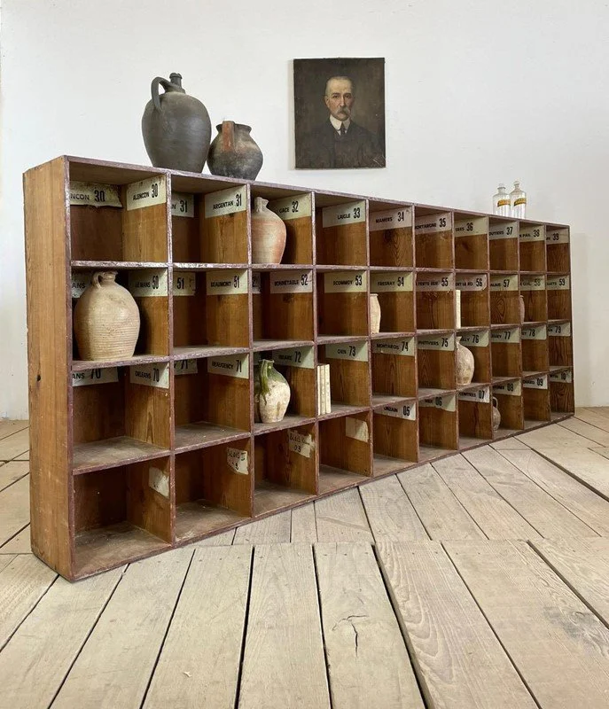 Large Vintage Haberdashery Pigeon Hole Unit