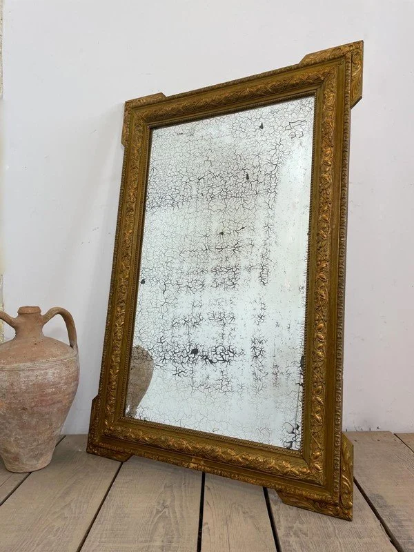 19th Century Antique French Foxed Mirror