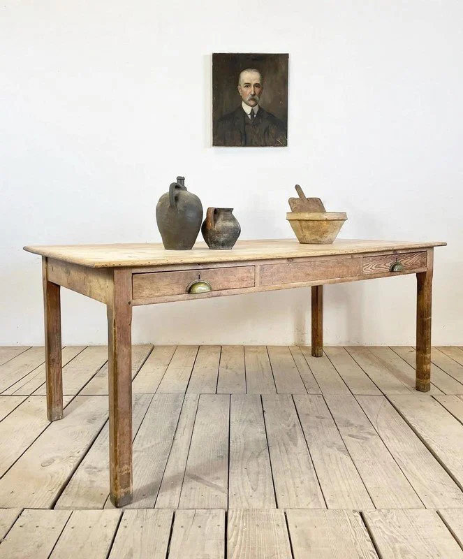 Antique Rustic Pine Laboratory School Kitchen Table