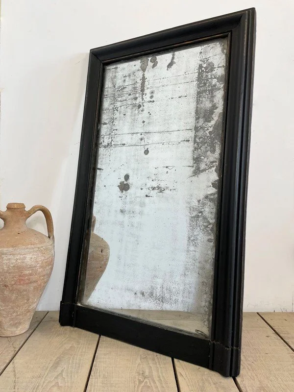 19th Century French Ebonised Foxed Mirror