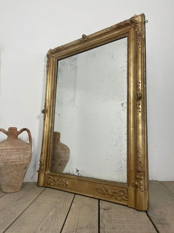 19th Century Antique French Foxed Mirror