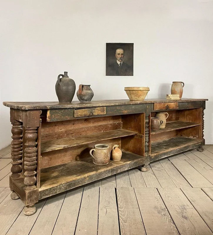 19th century French Shop Counter Drapers Table