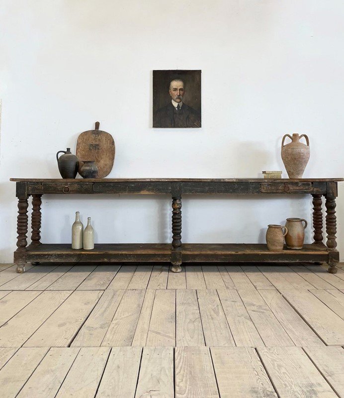 19th century French Shop Counter Drapers Table