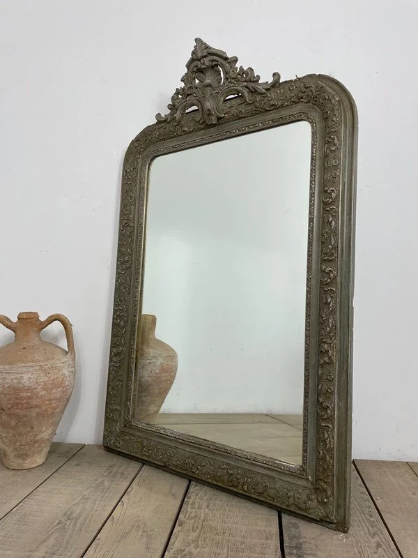 19th Century French Painted Ornate Mirror