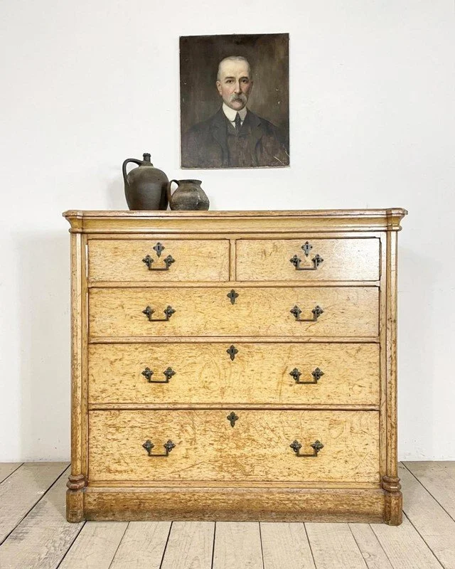19th Century Antique C Hindley & Sons Oak Chest Of Drawers