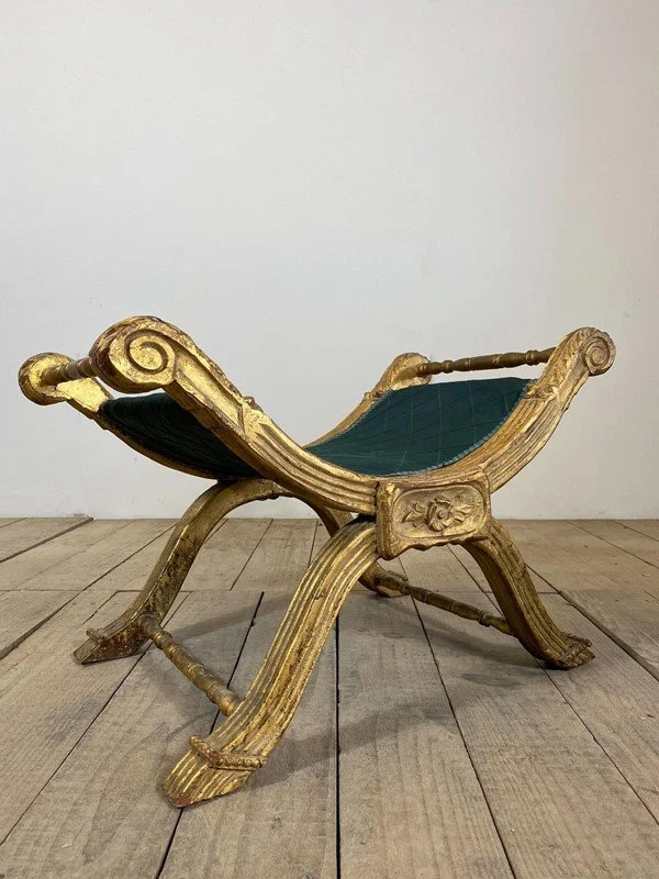 19th Century Italian Regency Gilt Footstool