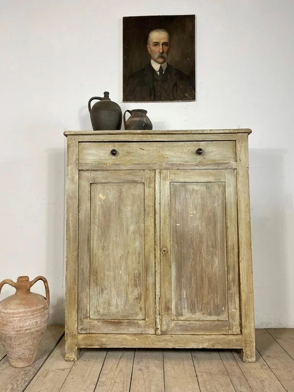 Antique French Original Painted Cupboard