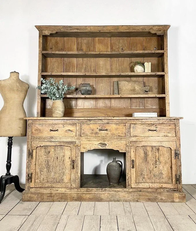 Large Antique Oak Country Farmhouse Dresser
