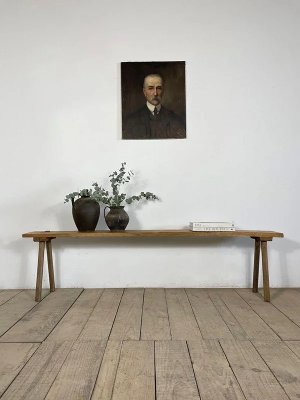 Antique French Primitive Benches (2 Available)