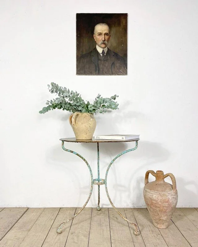 Antique French Original Painted Bistro Table