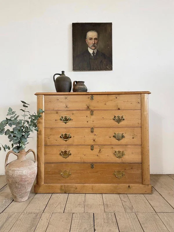 Antique Rustic Pine Country Farmhouse Mule Chest