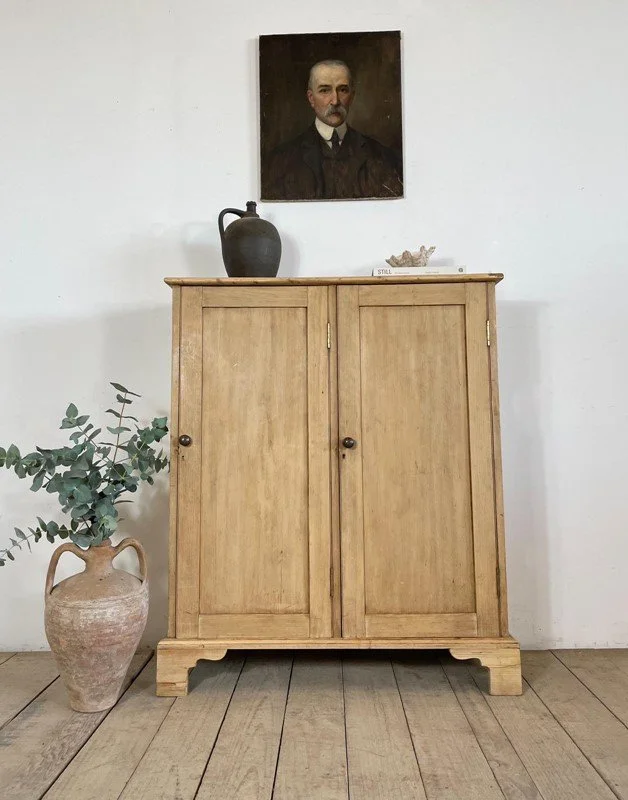 Antique Rustic Pine Country Farmhouse Cupboard