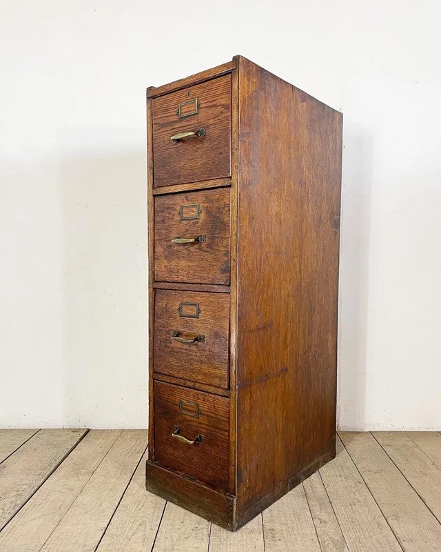 Early 1900s Antique Oak Filing Cabinet