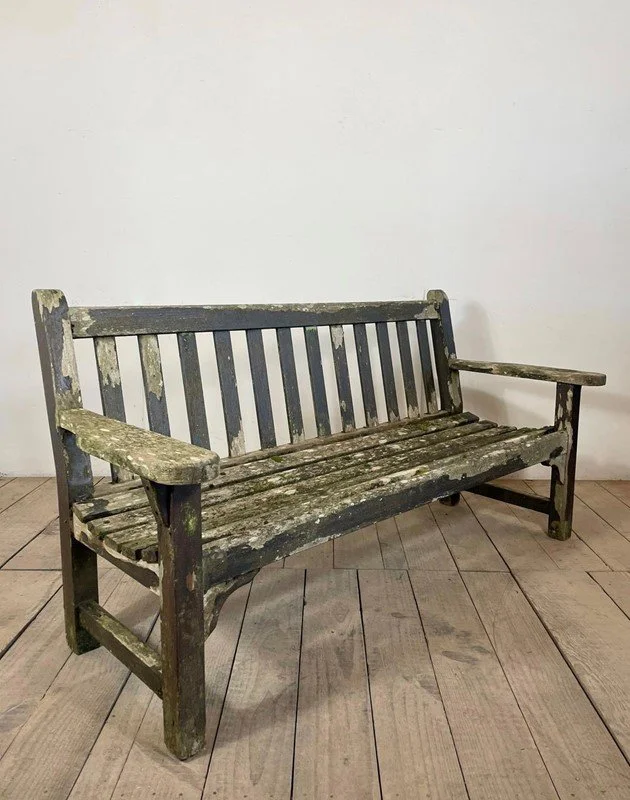 Vintage English Weathered Garden Bench