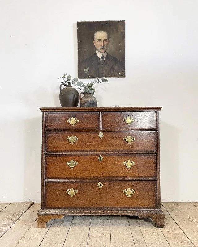 Georgian Antique Oak Chest Of Drawers
